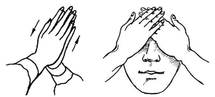 Palmer pour les yeux avec une mauvaise vision